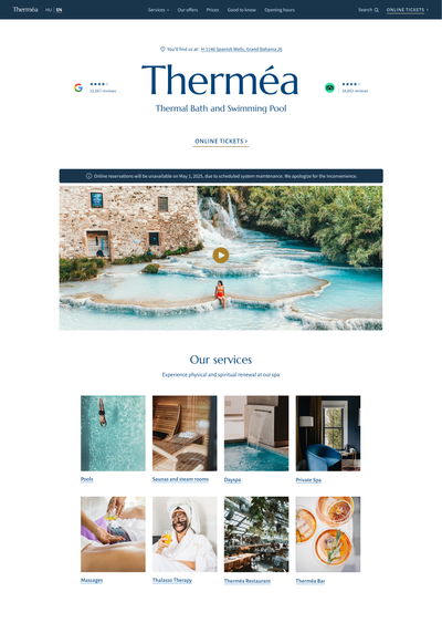 Home page on Desktop