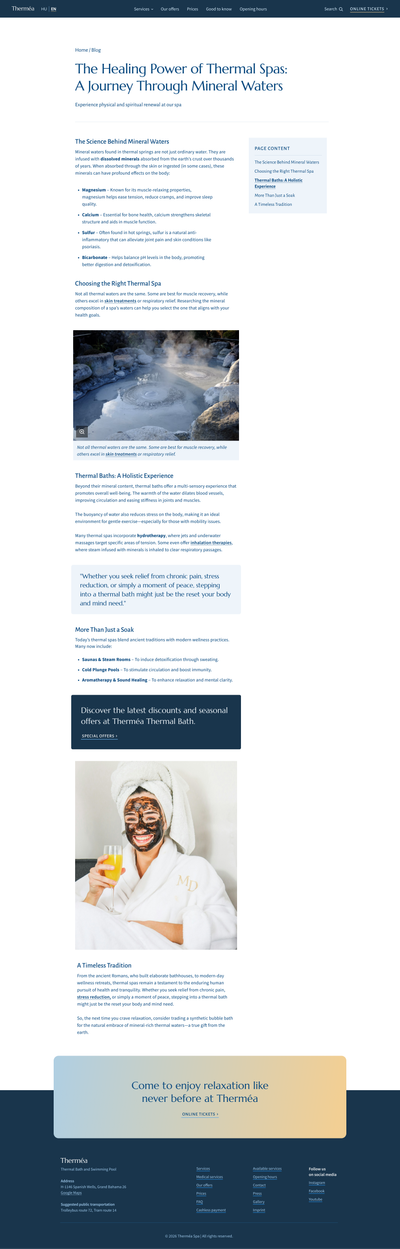 Article page, desktop view
