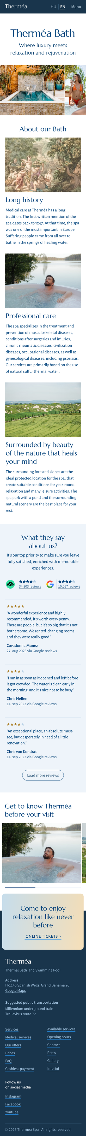 About page on Mobile