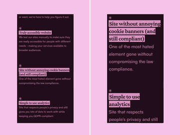Comparison of websites, one using pixels, second one using relative units
