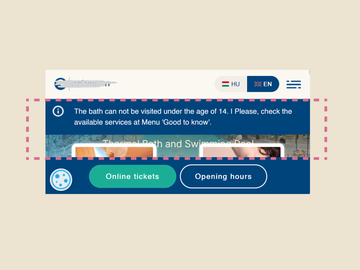 screenshot of a broken website layout on landscape mode