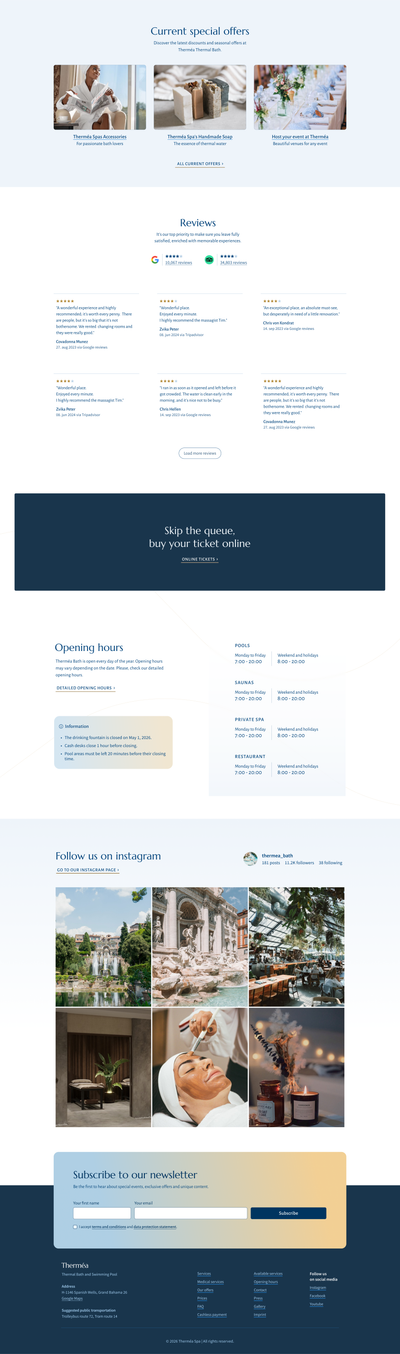 Home page on Desktop